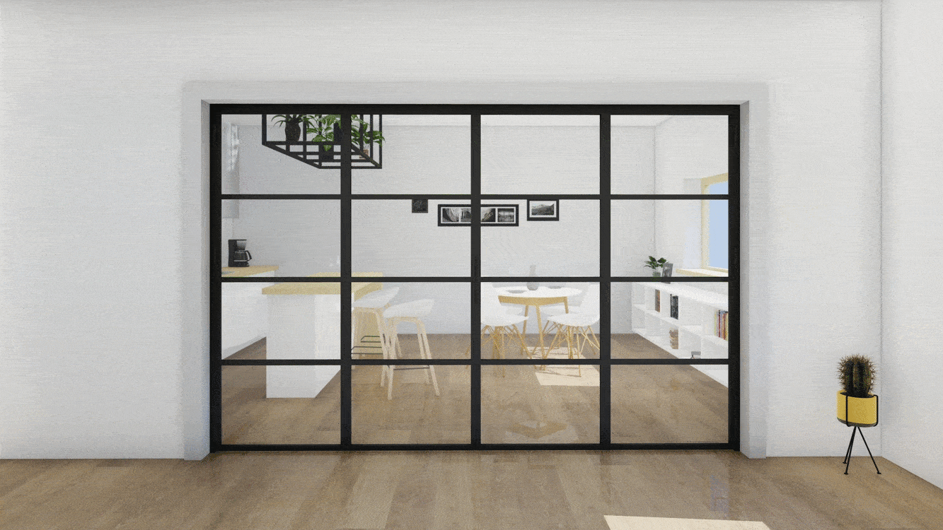 Sulankstomos durys be bėgelių (2100×1600×40 mm)